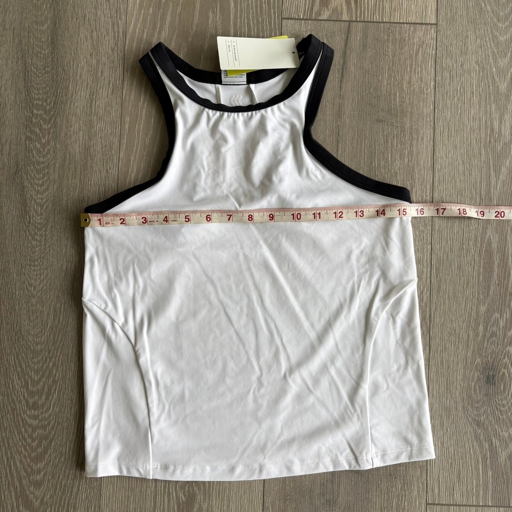 All in Motion Womens High Neck Tank Top White Black Trim Athletic Medium NEW - Picture 8 of 16